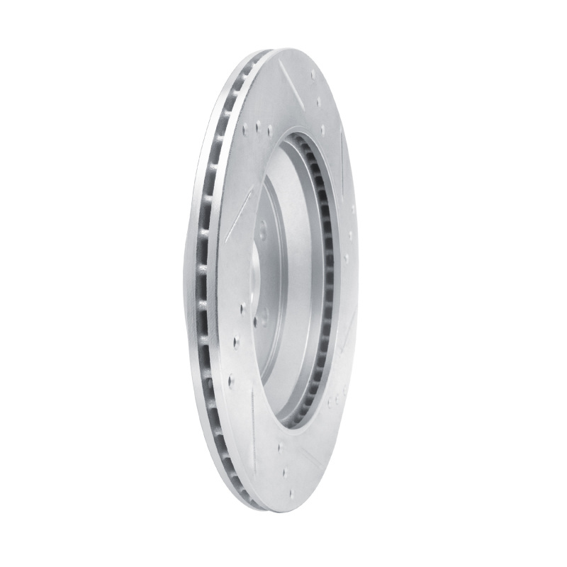 Subaru Crosstrek Brake Rotor (1) - Rear Right - R1 Concepts - Drilled & Slotted - Silver - `19-`23